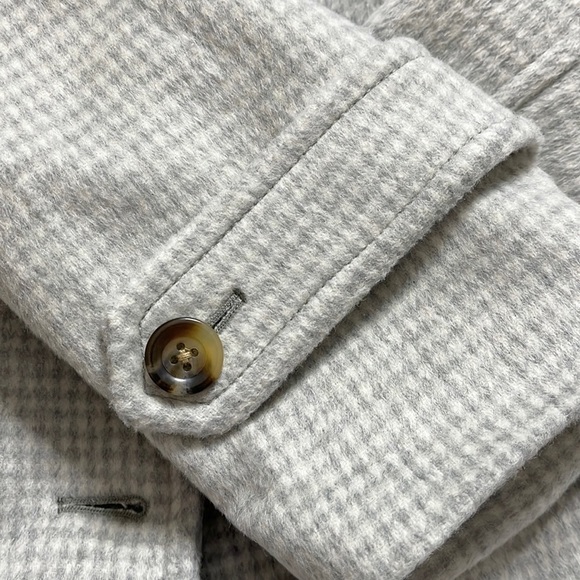 Ann Taylor Wool Coat Peacoat Gray Houndstooth L Large - Picture 5 of 7